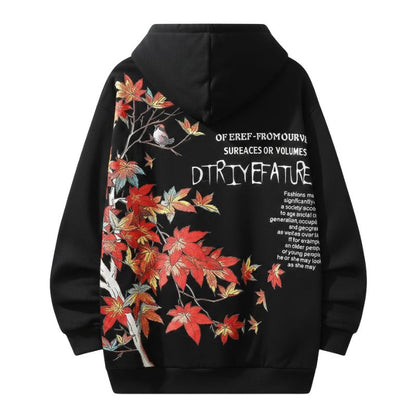 Sweat Japonais En Blanc Avec Motif Feuilles Érable Artistique