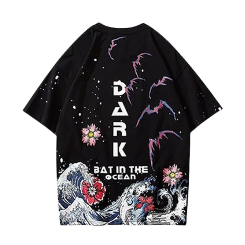 T-Shirt Japonais Avec Illustration Inspirée De L’Océan