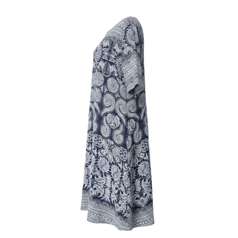 Robe Japonaise En Tissu Fluide Avec Imprimé Traditionnel