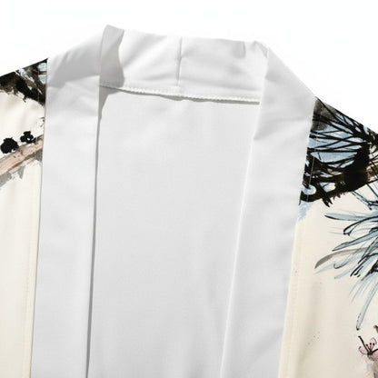 Haori Homme Style Japonais Traditionnel Grues Symboliques