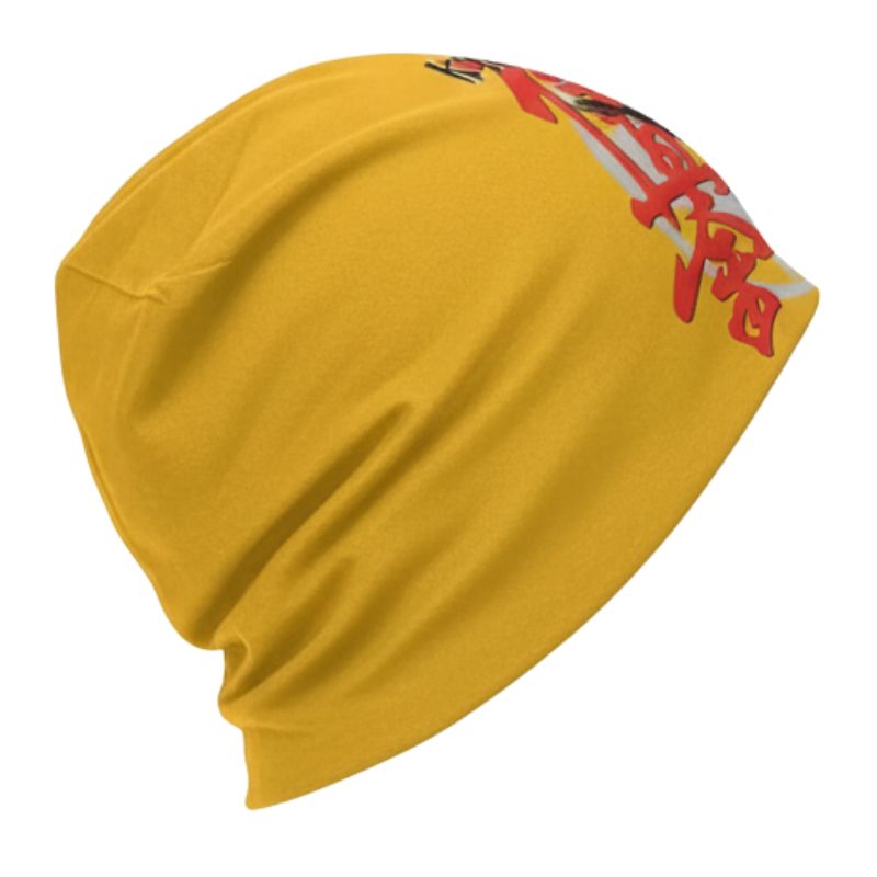 Bonnet Japonais Jaune Avec Motif Kyokushinkai Karaté