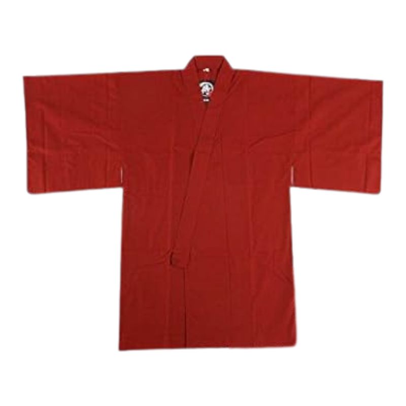 Kimono Japonais Traditionnel Rouge Avec Hakama Noir Élégant