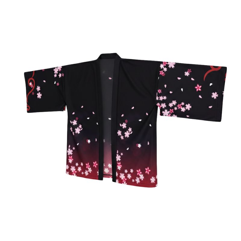 Veste Kimono Avec Motif Japonais Renard Et Fleurs Sakura