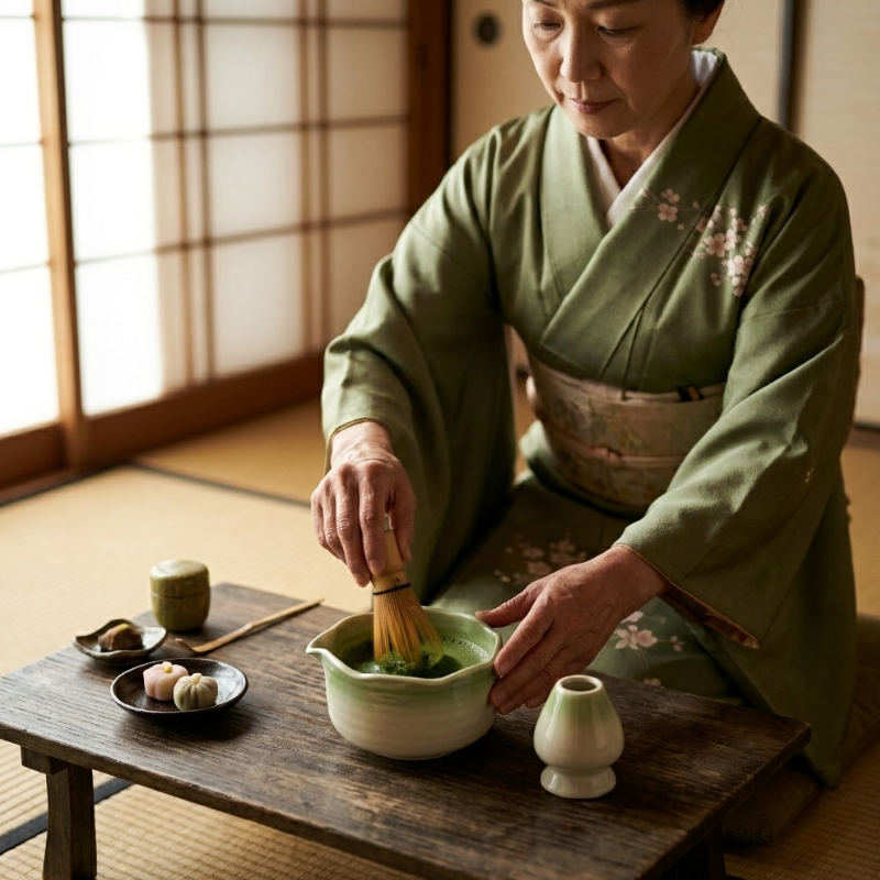 Kit Matcha Bol Verseur Et Support Fouet Dégradé Vert