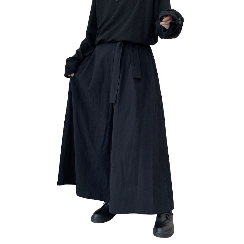 Hakama Homme Noir Avec Coupe Large Style Japonais