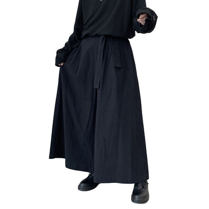 Hakama Homme Noir Avec Coupe Large Style Japonais