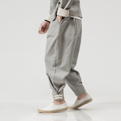 Pantalon Japonais Long Homme Style Minimaliste Tendance