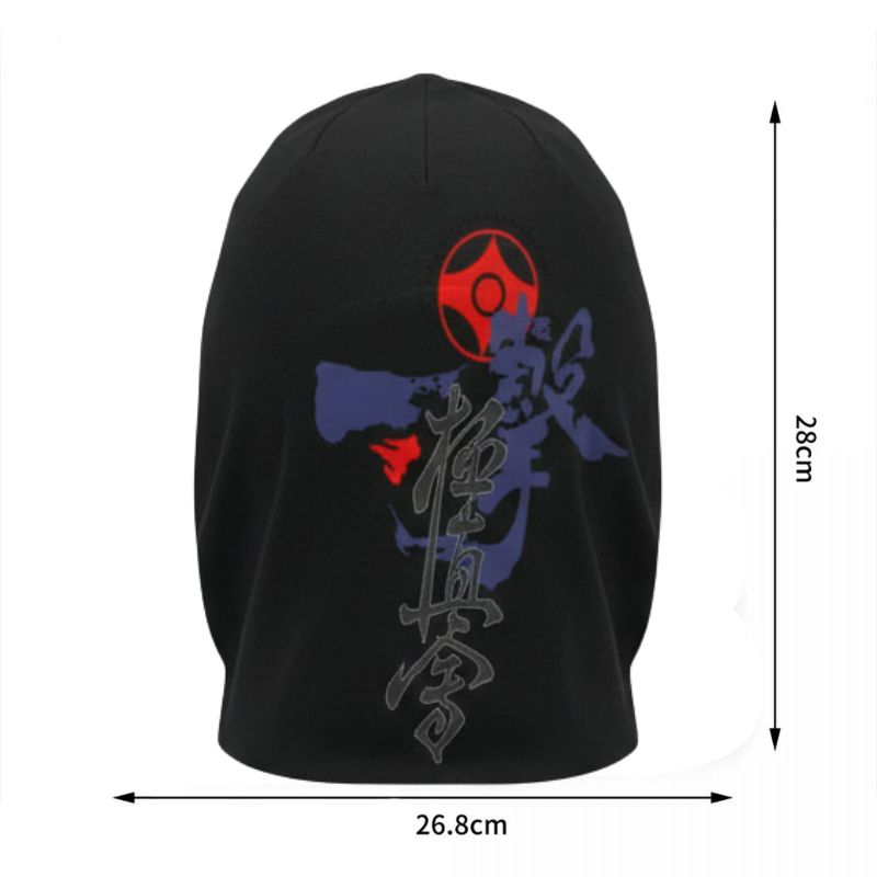 Bonnet Japonais Noir Style Ninja Avec Motif Kanji