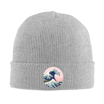Bonnet Japonais En Maille Avec Patch Vague Hokusai