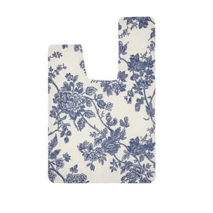 Sac Japonais En Toile Écrue Avec Imprimé Fleurs Bleues
