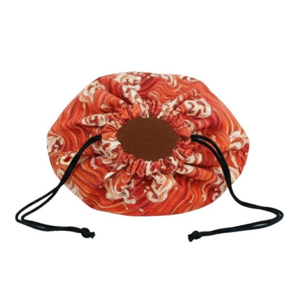Sac Japonais En Tissu Rouge Avec Motif Vagues