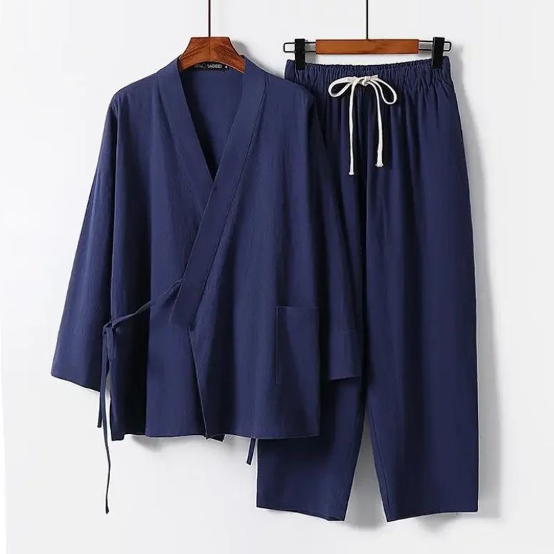 Jinbei Homme Minimaliste En Ensemble Ample Et Respirant