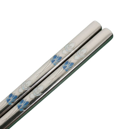 Baguette Japonaise À Motif Lotus En Acier inoxydable