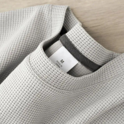 T-Shirt Japonais Minimaliste Gaufre Avec Col Rond