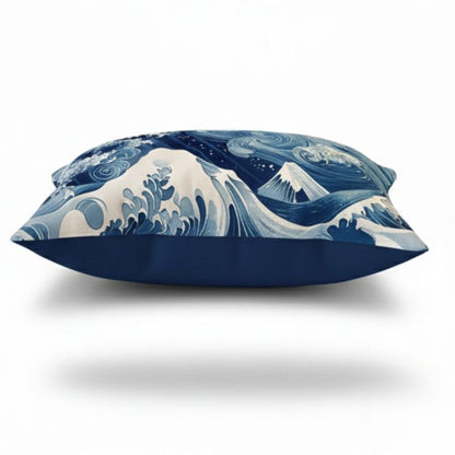 Coussin Japonais Design Artistique Motif Vague