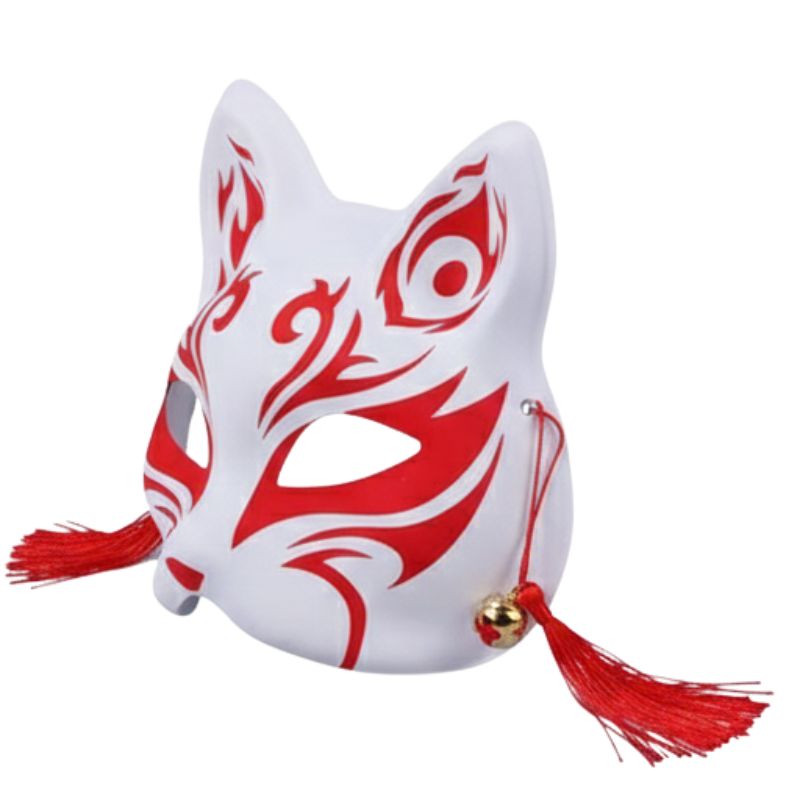 Masque Kitsune Traditionnel Avec Clochettes