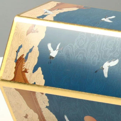 Boîte à Thé Japonaise Hexagonale Bleue