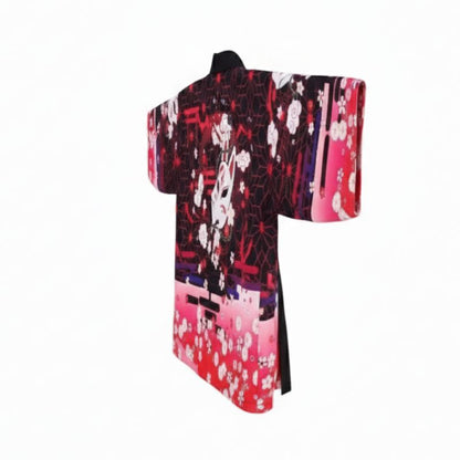 Veste Kimono Avec Motif Japonais Renard Et Fleurs Sakura