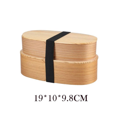 Boîte Bento Japonaise Double Compartiment En Bois