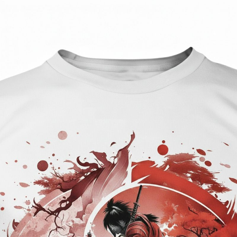 T-Shirt Japonais Avec Scène Samouraï Artistique