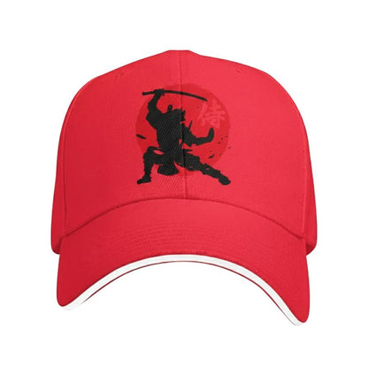 Casquette Japonaise Style Ninja Avec Silhouette Guerrier Dynamique