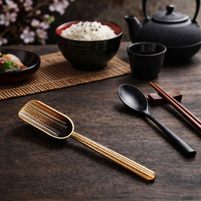 Cuillère Matcha Traditionnelle En Alliage Métallique