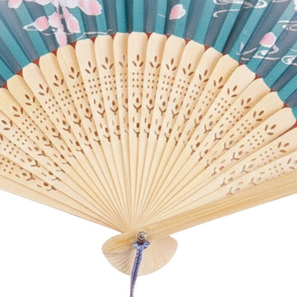 Éventail Japonais Traditionnel Rose Et Bleu