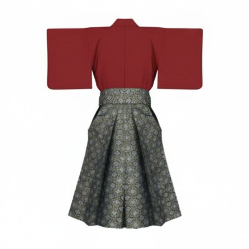 Kimono Japonais Classique En Ensemble Hakama