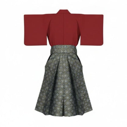 Kimono Japonais Classique En Ensemble Hakama