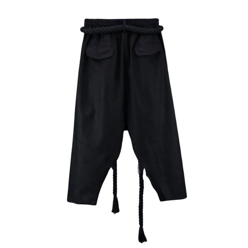 Hakama Homme Coupe Fluide Noire Style Samurai