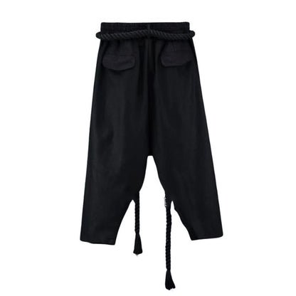 Hakama Homme Coupe Fluide Noire Style Samurai