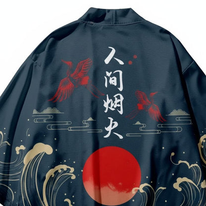 Ensemble Kimono Style Japonais En Veste Ample Et Short D’été