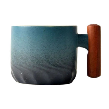 Tasse Japonaise Minimaliste Avec Anse en Bois
