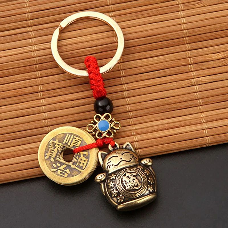 Maneki Neko Porte Clés Feng Shui