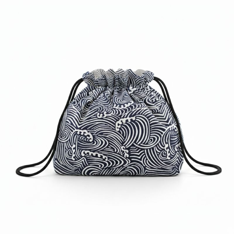Sac Japonais Avec Motif Vagues Blanches
