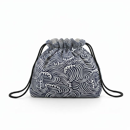 Sac Japonais Avec Motif Vagues Blanches