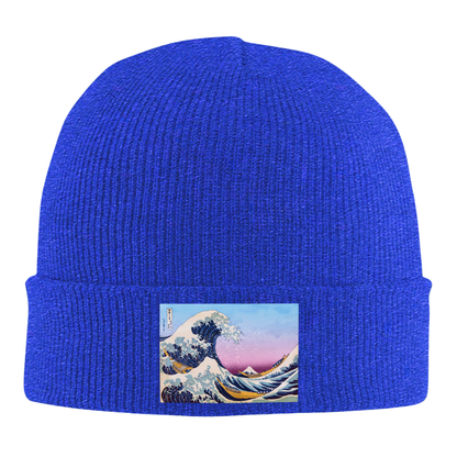 Bonnet Japonais En Maille Douce Avec Motif Vague