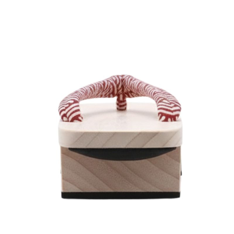 Sandales Geta Avec Lanière Rouge Motif Vagues