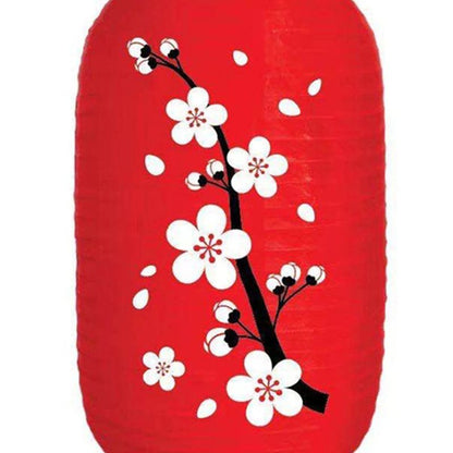 Lanterne Japonaise Rouge Avec Motif Fleurs De Cerisier