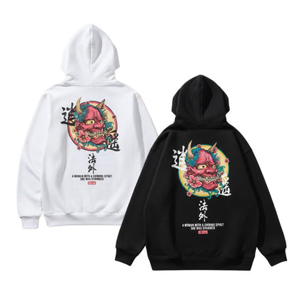 Sweat Japonais Streetwear Avec Illustration Démon
