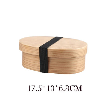 Boîte Bento Japonaise En Bois Avec Sac & Couverts