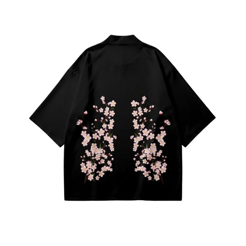 Haori Femme Chic En Imprimé Sakura Délicat
