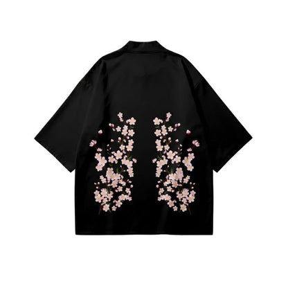 Haori Femme Chic En Imprimé Sakura Délicat