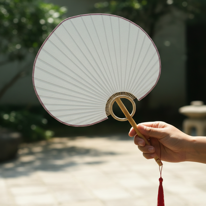 Éventail Japonais Minimaliste Avec Poignée Circulaire
