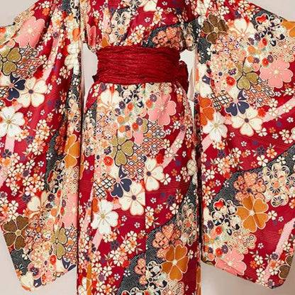 Kimono Traditionnel Japonais Avec Imprimé Floral Et Style Geisha