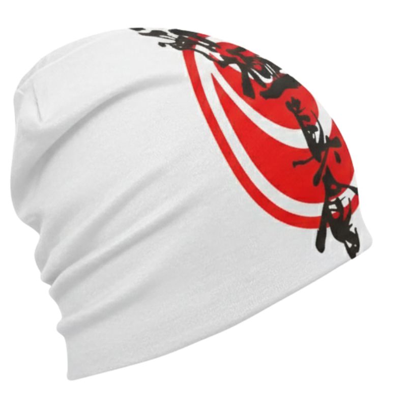 Bonnet Japonais Blanc Avec Cercle Rouge Et Kanji Artistique