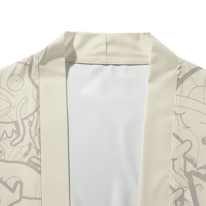 Ensemble Kimono Japonais Avec Motif Poisson Koi Illustré