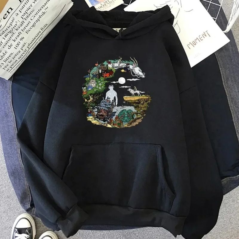 Sweat Japonais En Style Anime Avec Motif Paysage Fantaisie
