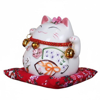 Maneki Neko Figurine En Céramique 11 cm