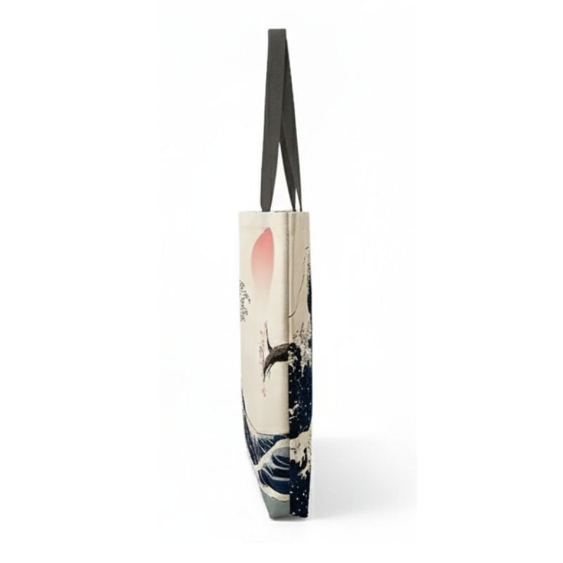 Sac Japonais Avec Mont Fuji En Encre Et Soleil Rouge